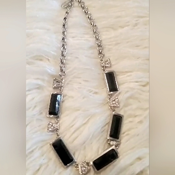 ✨Cubed Black Crystal Dant Chain Necklace. 🌴 - Picture 1 of 6
